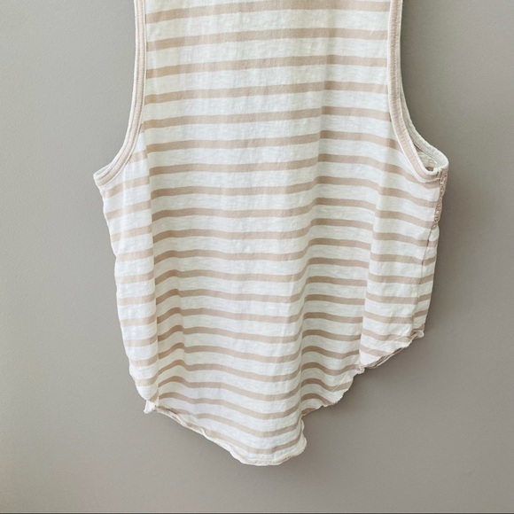 Free People Striped Tank Top Cream Sz Small - Picture 7 of 13